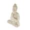 16" Cream & Brown Distressed Handmade Paper Mache Buddha Sculpture